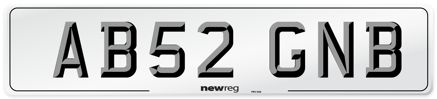 AB52 GNB Number Plate from New Reg